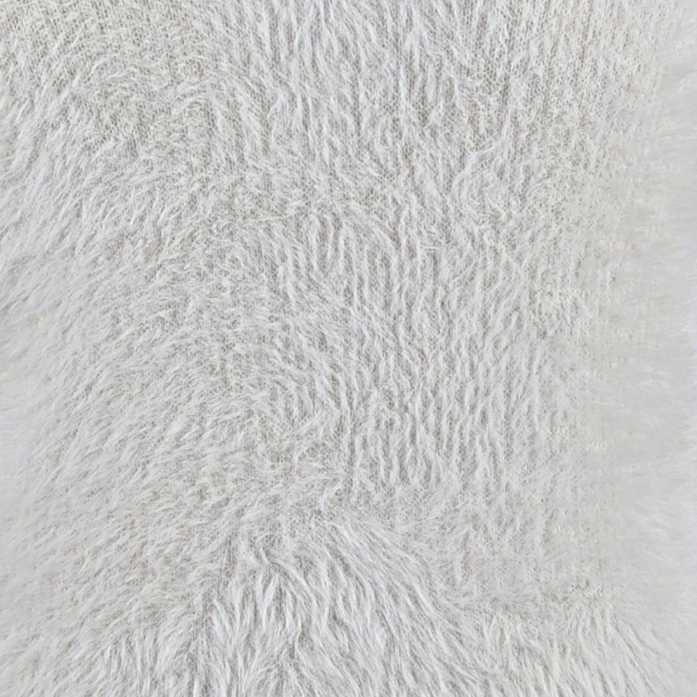 Vince Eyelash Polo Sweater Long Sleeve Soft FuzzyTexture Light Birch Stone M NWT - Picture 6 of 14